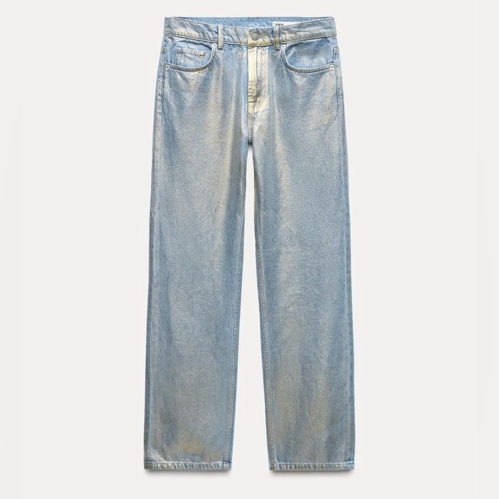 Zara foil denim jeans W34